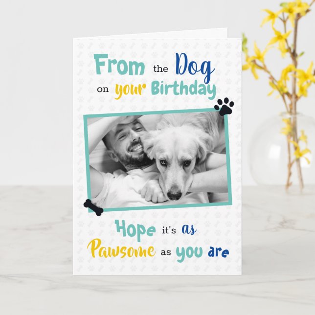 Happy Birthday from the Dog Card (Yellow Flower)