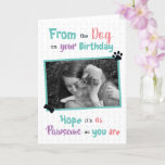 Happy Birthday from the Dog Card<br><div class="desc">Pooches, show the humans in your life some love on their birthday with a personalized card just from you. Upload a photo of your choice (4 x 6 inch ratio will work best). The front message reads "From the dog on your birthday hope it's as pawsome as you are." Inside...</div>