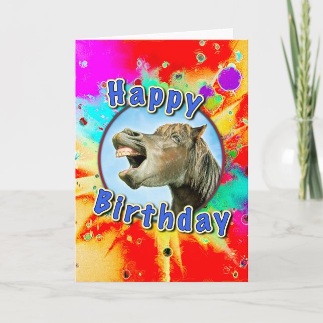 Happy Birthday from the laughing horse Card (Front)
