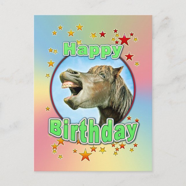 Happy Birthday from the laughing horse Postcard (Front)
