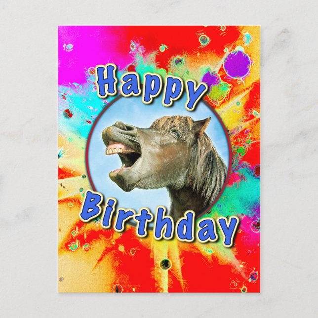 Happy Birthday from the laughing horse Postcard (Front)