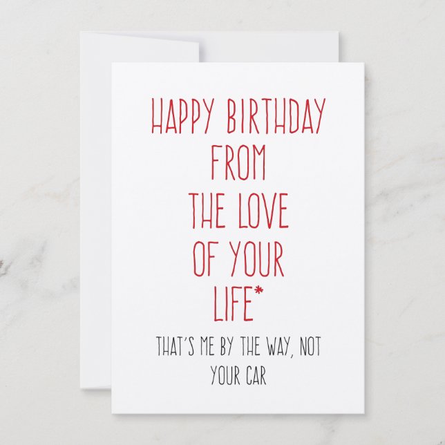 Happy Birthday From The Love Of Your Life Car Funy (Front)