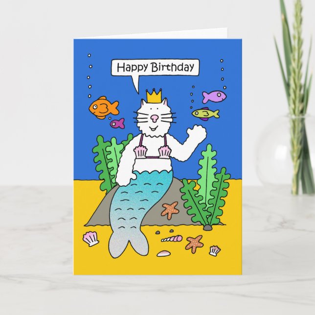 Happy Birthday from the Purrmaid Card (Front)