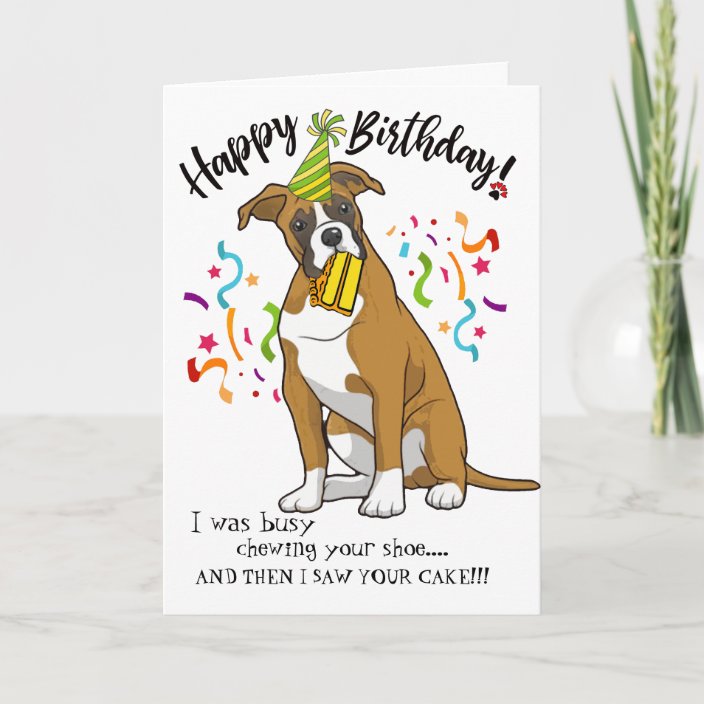 Happy Birthday from Your Boxer Dog Buddy Card | Zazzle.com