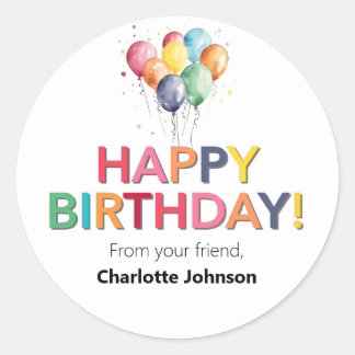 Happy Birthday From Your Friend Stickers Favors