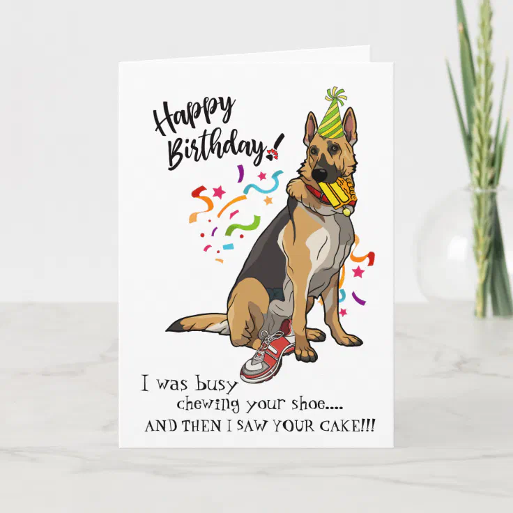 Happy Birthday From German Shepherd Happy Birthday From Your German Shepherd Dog Buddy Card | Zazzle