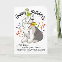 Happy Birthday from Your Old English Sheep Dog Card