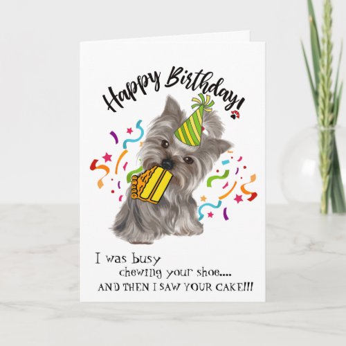 Happy Birthday from Your Yorkie Buddy Card