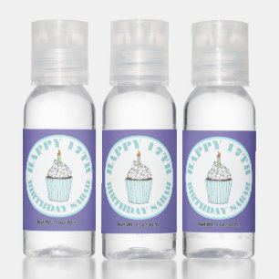 Happy Birthday Frosted Cupcake Candle Polka Dot Hand Sanitizer