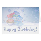 Happy Birthday Frosty Card (Front Horizontal)