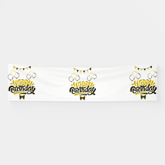 Happy Birthday Fun 2.5x10 Vinyl Banner (Horizontal)