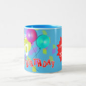 Happy Birthday Fun 40th Milestone Personalized Two-Tone Coffee Mug (Center)