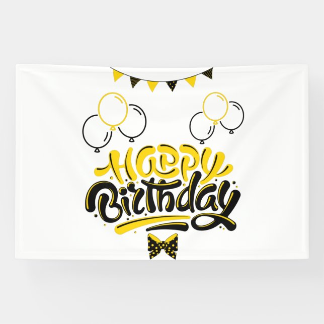 Happy Birthday Fun 4x6 Vinyl Banner (Horizontal)