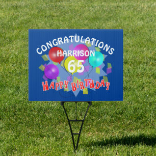 Happy Birthday Fun 65th Milestone Personalized Sign