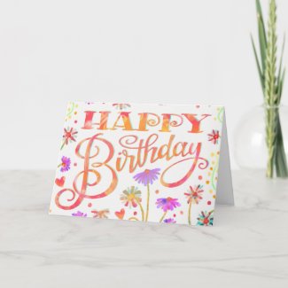 Happy Birthday Fun and Sweet Floral Card