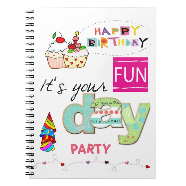 Happy Birthday FUN Cupcake Family Notebook (Front)