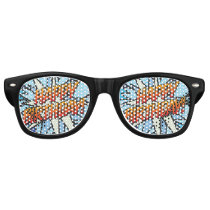HAPPY BIRTHDAY Fun Modern Comic Book Blue Retro Sunglasses HAPPY BIRTHDAY Fun Modern Comic Book Blue Retro Sunglasses