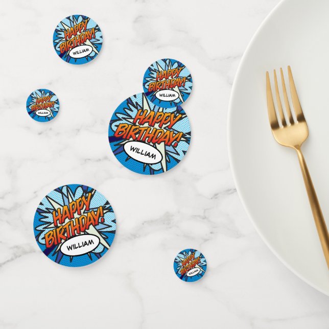 HAPPY BIRTHDAY Fun Retro Comic Book Confetti (Group)