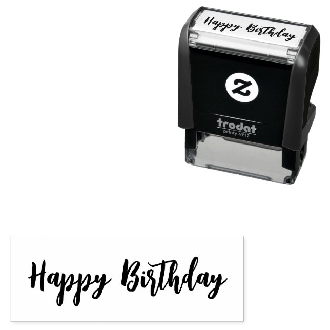 Happy Birthday Fun Script Text Template Self-inking Stamp (In Situ)