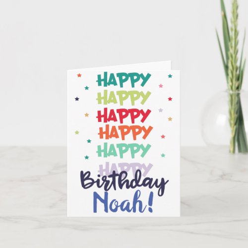 Happy Birthday fun with Name customizable Card