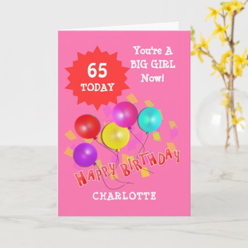 Happy Birthday Funny 65th  Milestone Personalized Card