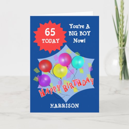 Happy Birthday Funny 65th  Milestone Personalized  Card