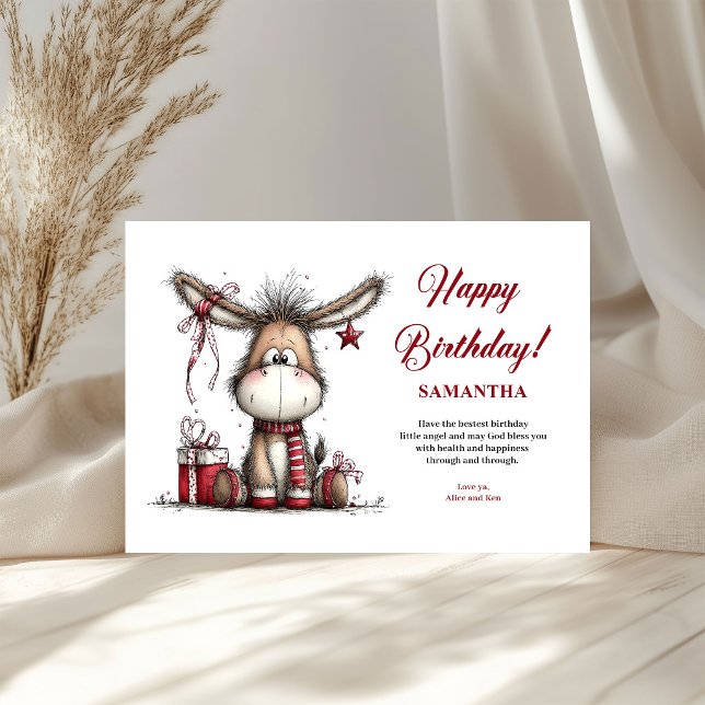 Happy Birthday Funny Animals Custom Name kids Card (Happy Birthday Funny Animals Custom Name kids greeting card)