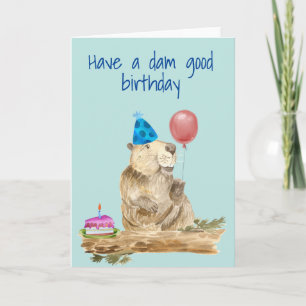 Happy Birthday Funny Beaver Card