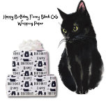 Happy Birthday Funny Black Cats Wrapping Paper<br><div class="desc">Celebrate in feline style with our "Happy Birthday Funny Black Cats Wrapping Paper." This whimsical and charming design features a playful array of cats engaging in comical birthday antics,  adding a delightful touch to your gift-giving festivities. #birthday #cat #kitty</div>