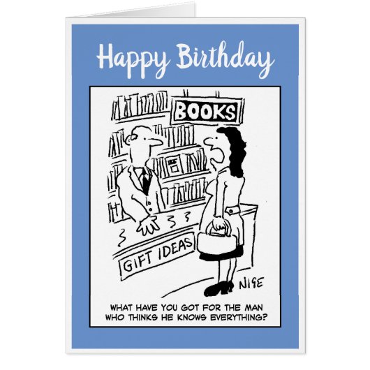 Happy Birthday Funny Bookstore Book Shop Joke (Front)