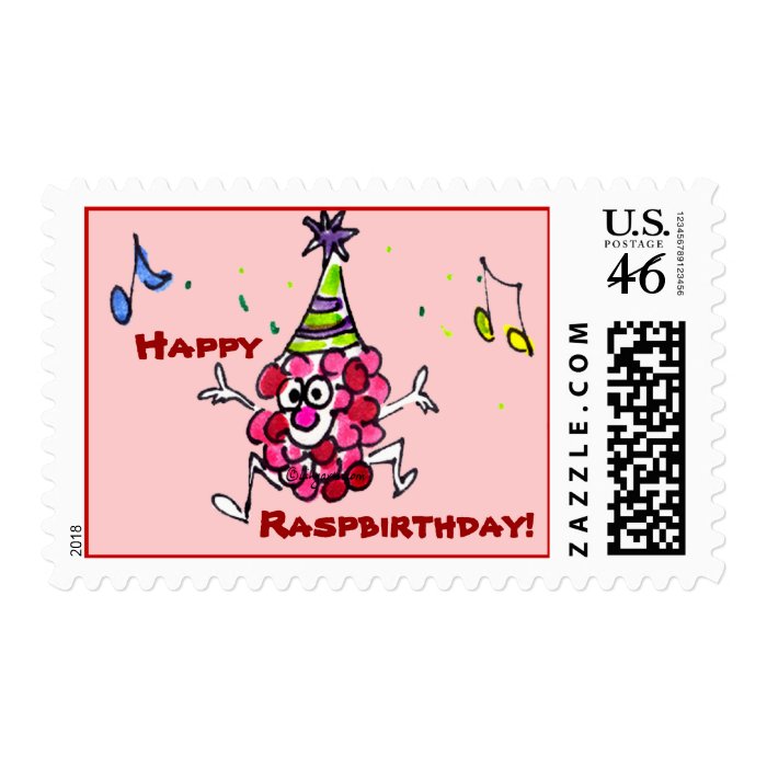 Happy Birthday Funny Cartoon Berry Custom Stamps