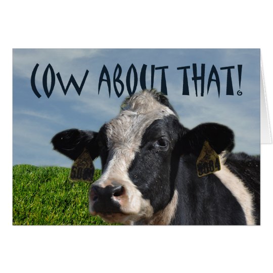 Happy Birthday  Funny  Dairy Cow  and Pasture Card Zazzle