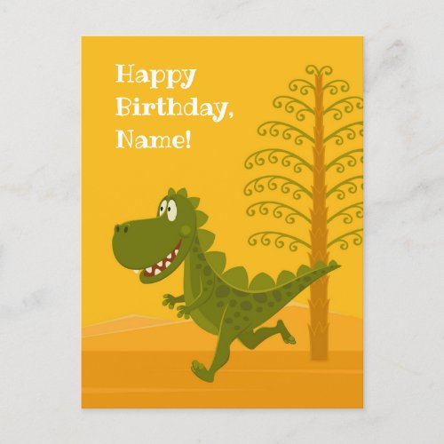 Happy Birthday Funny Dinosaur Dino Jurassic Postcard