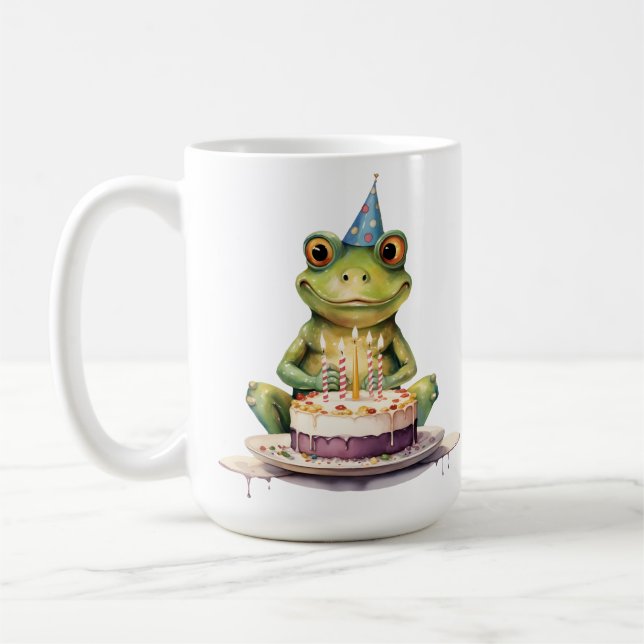 Happy Birthday Funny frog Coffee Mug (Left)