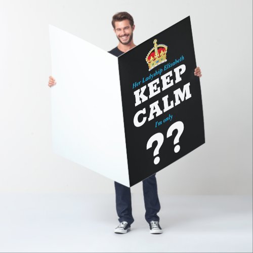 Happy Birthday Funny Giant Size Huge Keep Calm Card