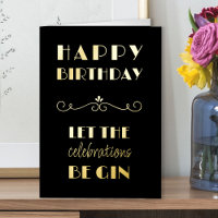 Happy Birthday Funny Gin Quote Typographic