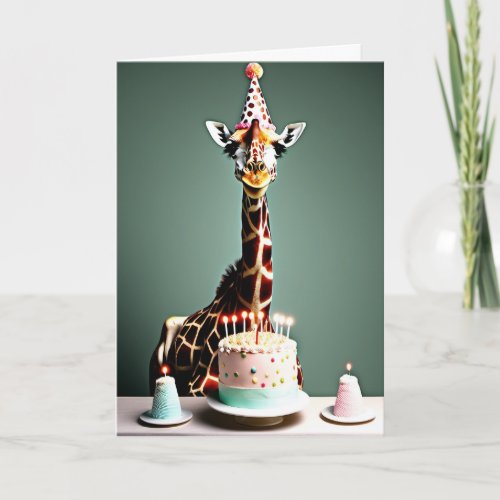Happy Birthday Funny  Giraffe Card