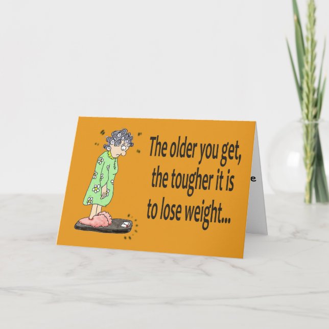 Happy Birthday Funny Humor Lose Weight Card (Front)