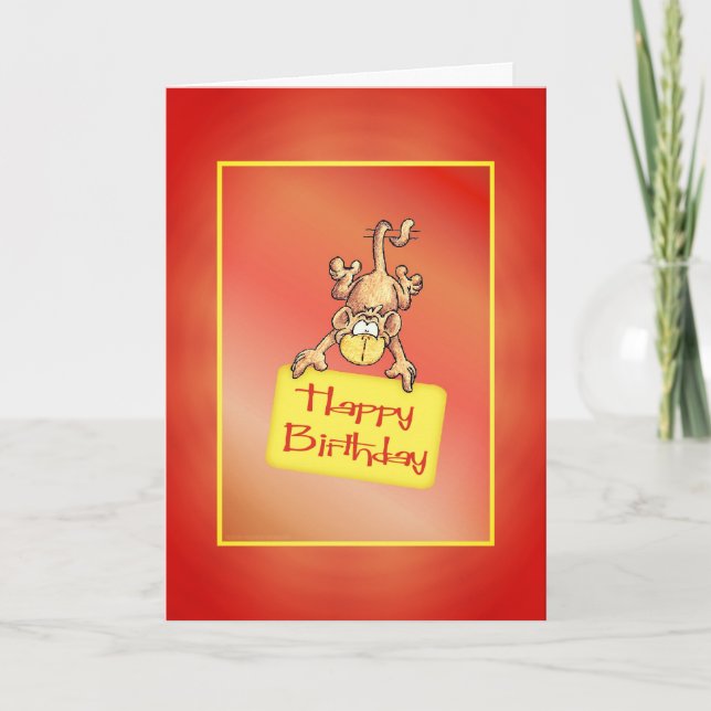Happy Birthday Funny Monkey Card (Front)