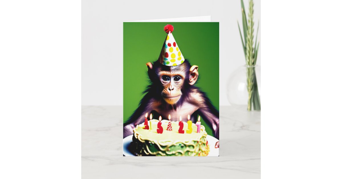 Happy Birthday Funny Monkey Card Zazzle