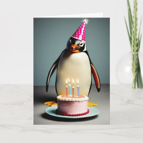 Happy Birthday Funny  Penguin Card