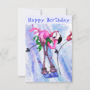 Happy Birthday - Funny Pink Flamingo - Happy