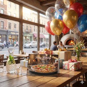 Happy Birthday   Funny Pizza Puns Card