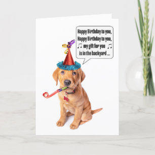 Happy Birthday Funny Puppy Poo Humor Holiday Card