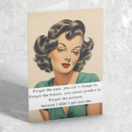 Happy Birthday Funny Saying Retro Woman Card