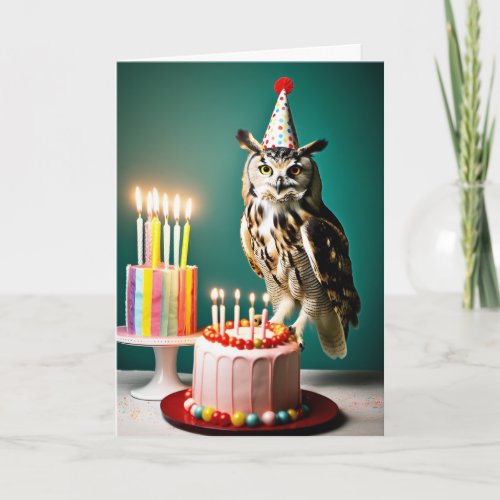 Happy Birthday Funny  Spotted Owl Card