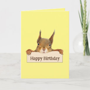 Happy Birthday Funny Squirrel Custom Text Card