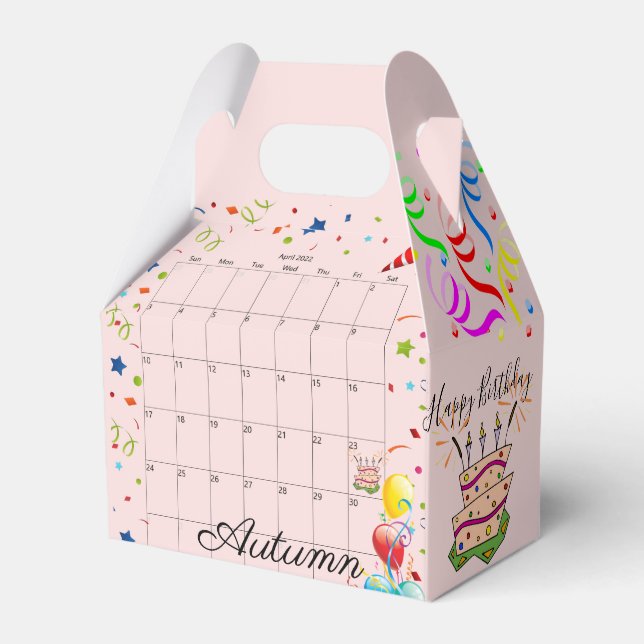 Happy Birthday Gable Favor Box April 2022 (Front Side)