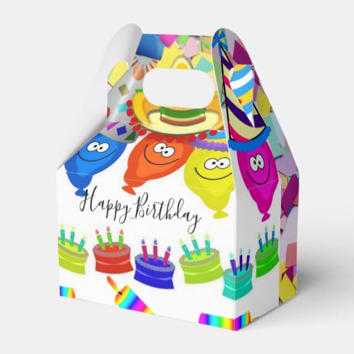 Happy Birthday Gable Favor Box Balloons