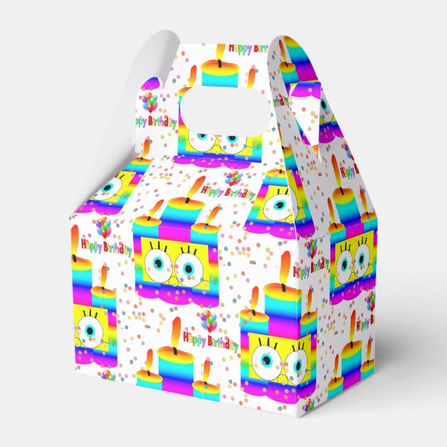 Happy Birthday Gable Favor Box Candles (Front Side)